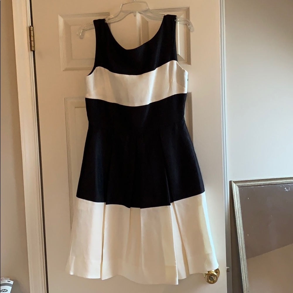 Kate Spade black and white striped dress with pockets